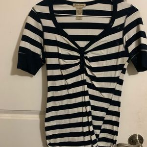 Navy and white stripe shirt